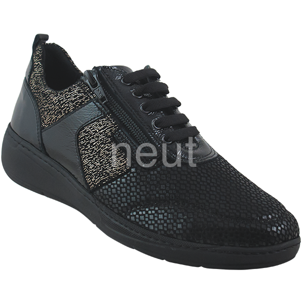 Basket Orthopédique Femme NEUT Noire à Petits Motifs