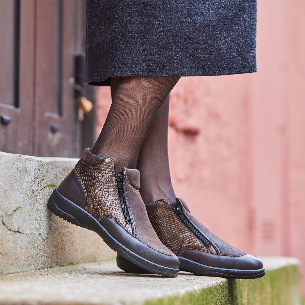 bottines orthopédiques femme marron