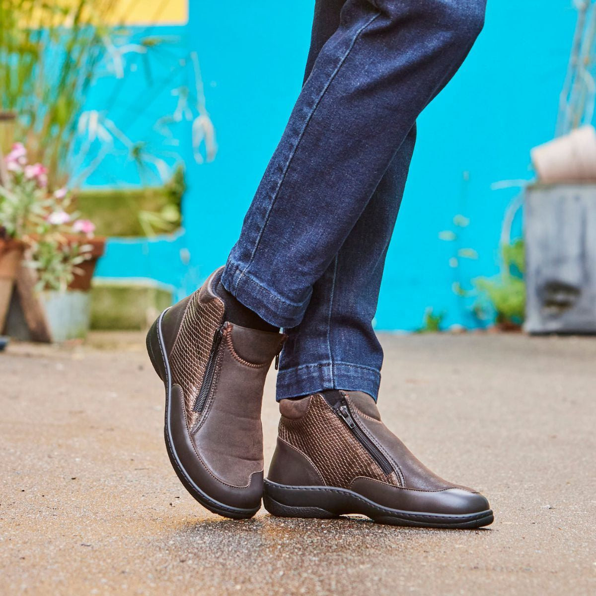 bottines orthopédiques femme marron