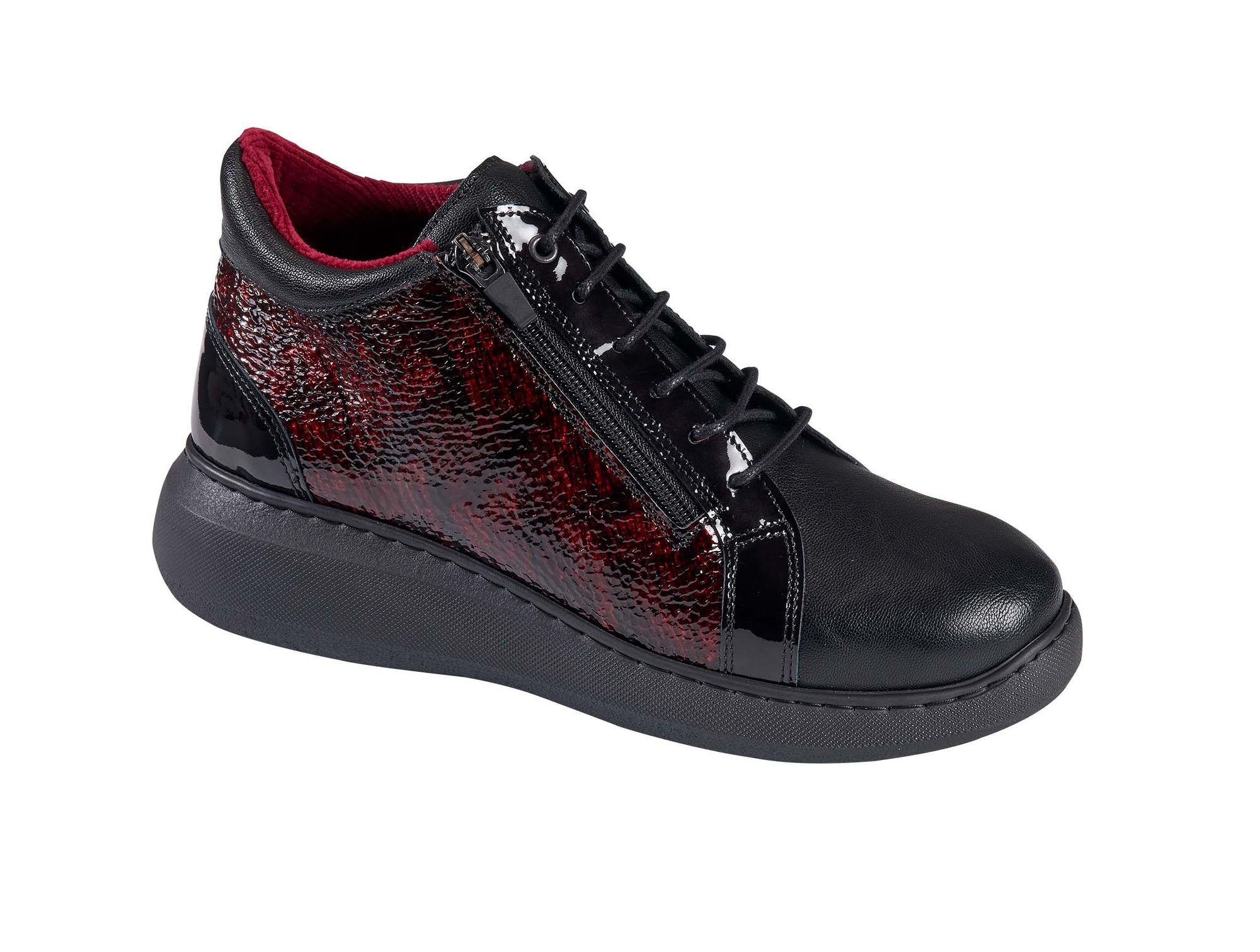 Basket noir et rouge femme on sale