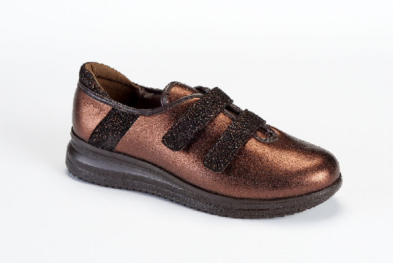 Basket Orthopédique Femme ADOUR Marron à Paillettes