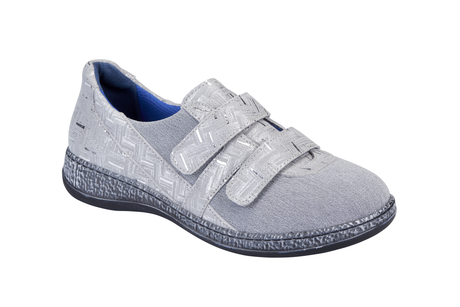 Basket Orthopédique Femme ADOUR Grise Imprimé Argenté