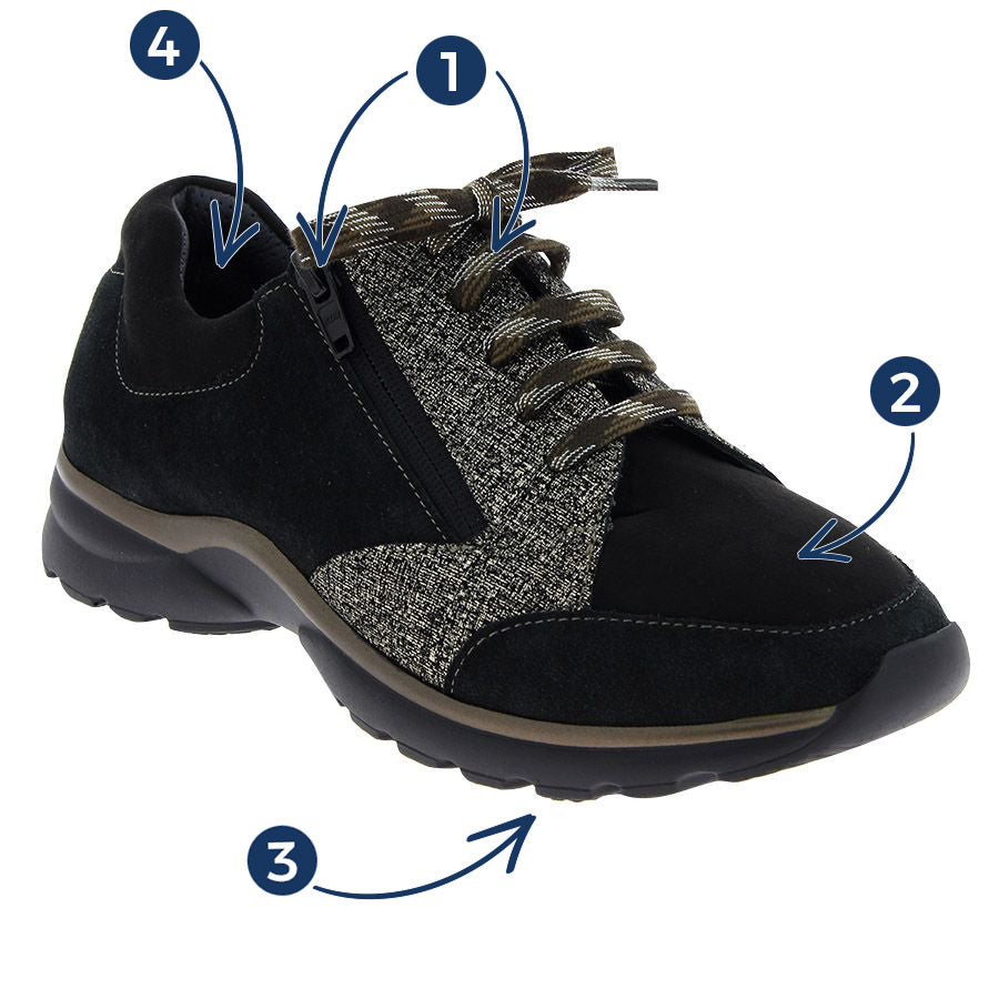 Basket Orthopédique Femme PODOWELL Marta Noire