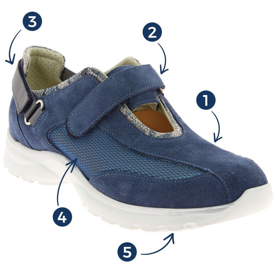 Basket Orthopédique Femme PODOWELL Mikaela Bleue