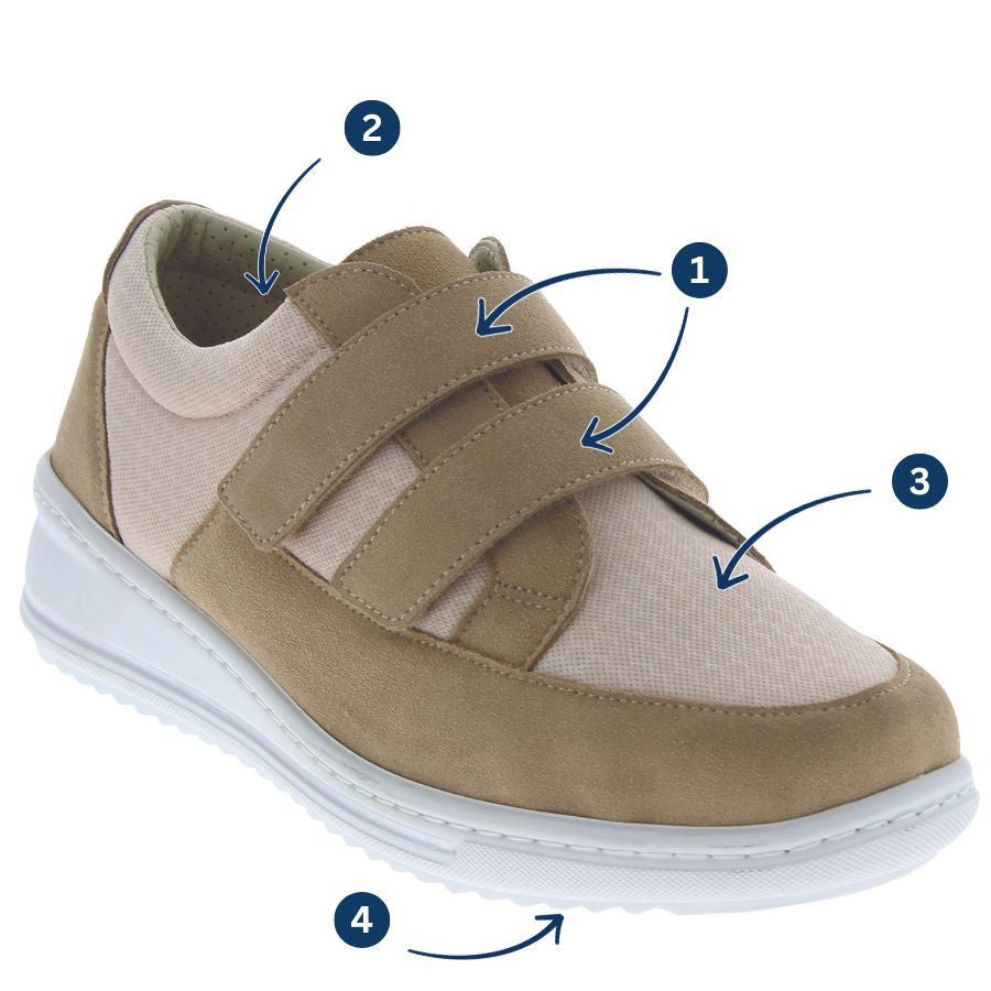 Basket Orthopédique Femme PODOWELL Suzie Beige