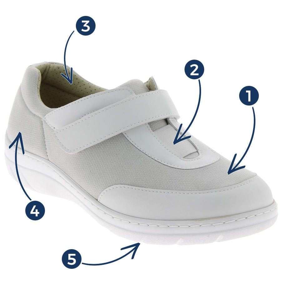 Basket Orthopédique Femme PODOWELL Valérie Blanche