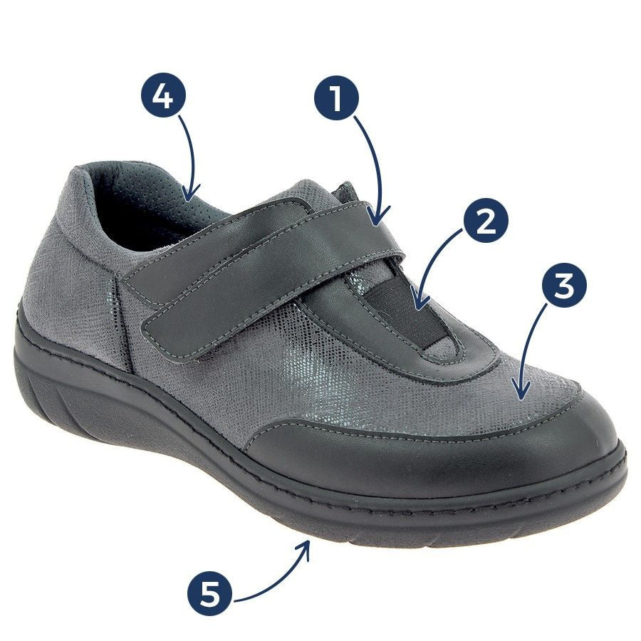 Basket Orthopédique Femme PODOWELL Valérie Grise