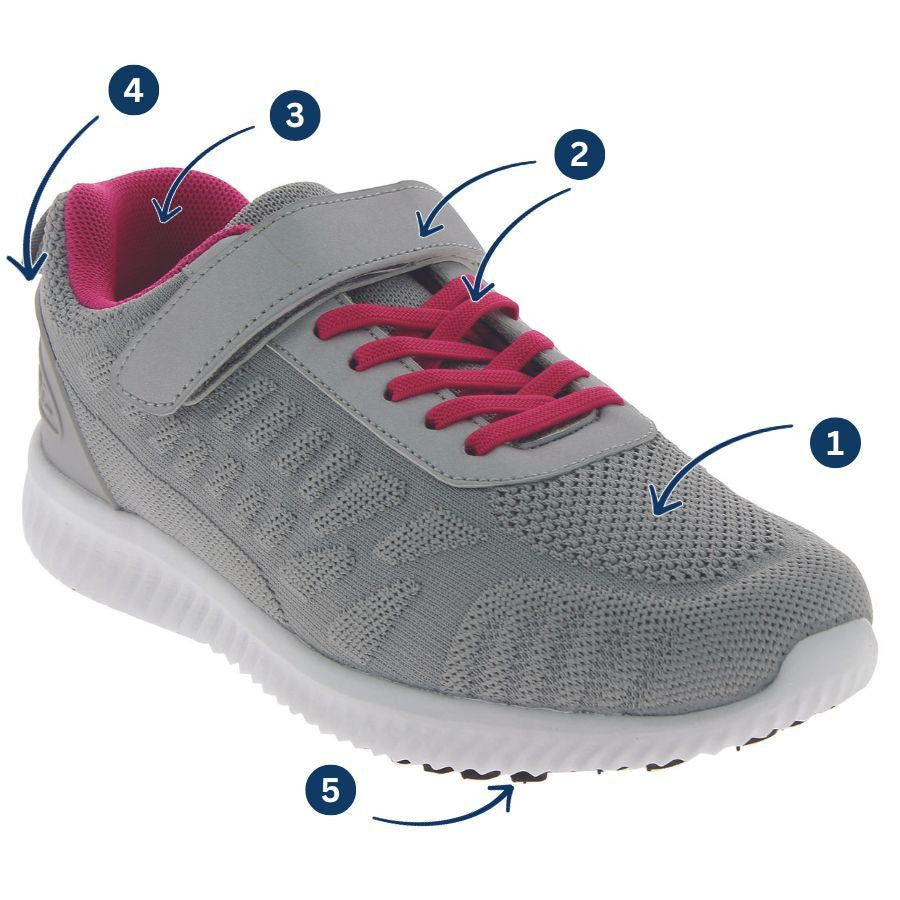 Basket Orthopédique Femme PODOWELL Valia Grise