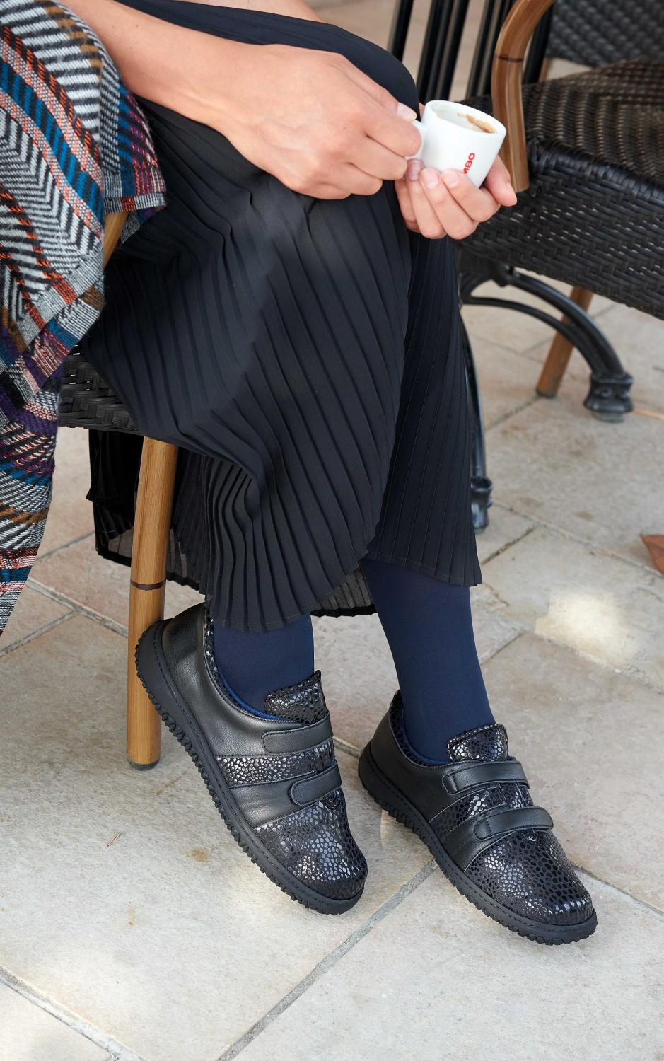 Baskets Orthopédiques PULMAN Noire Brillante