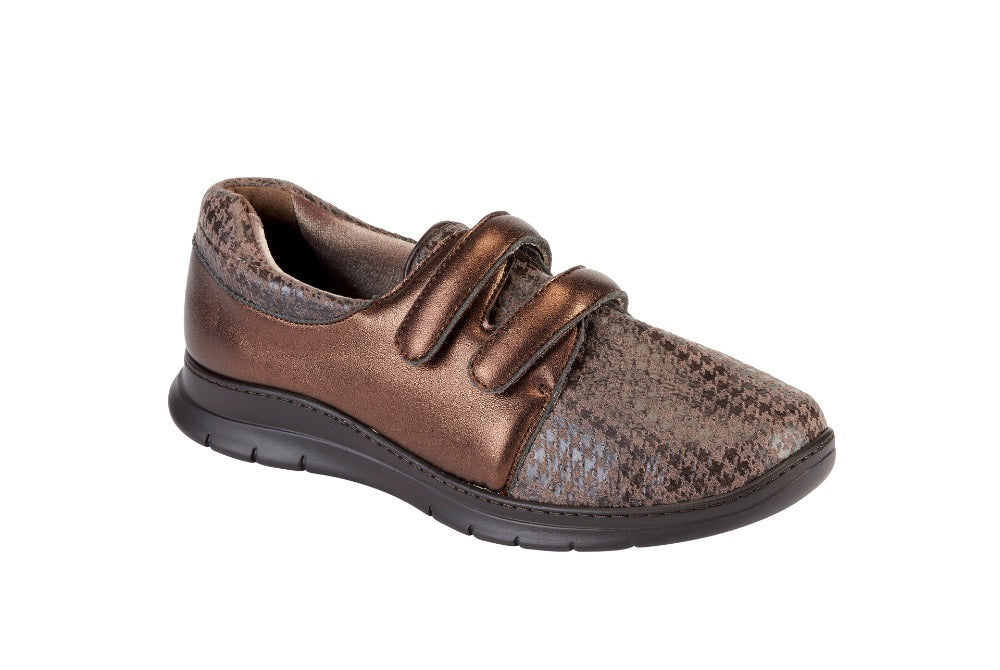 Baskets Orthopédiques PULMAN Marron Motif Pied de Poule