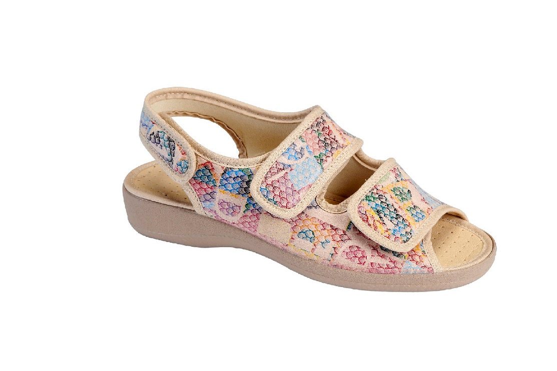 sandale orthopédique femme BRUMAN beige multicolore