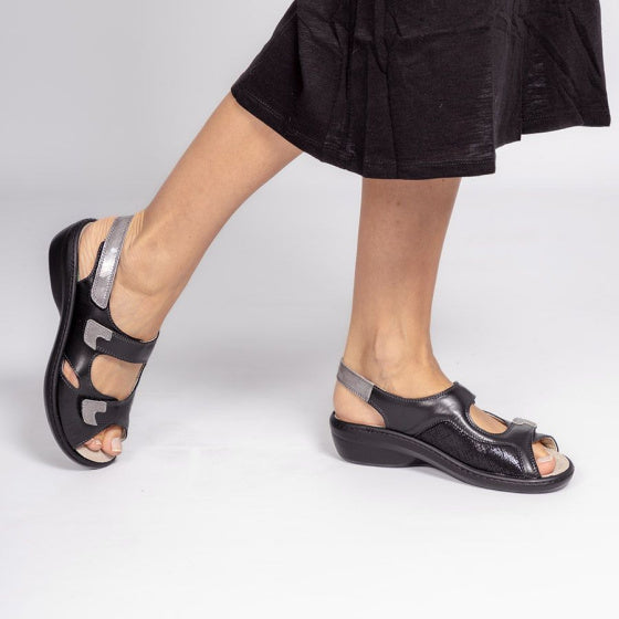 sandale orthopédique femme podowell noir