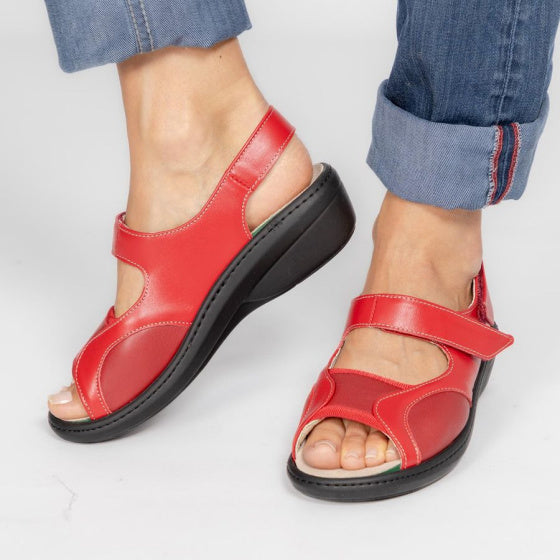 sandale orthopédique femme podowell rouge