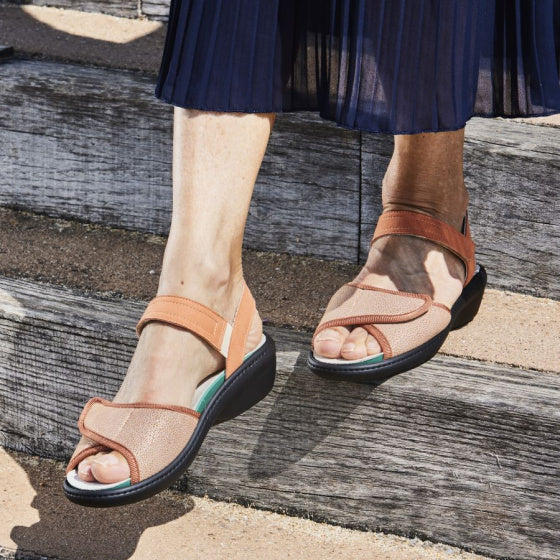 sandale orthopédique femme podowell orange