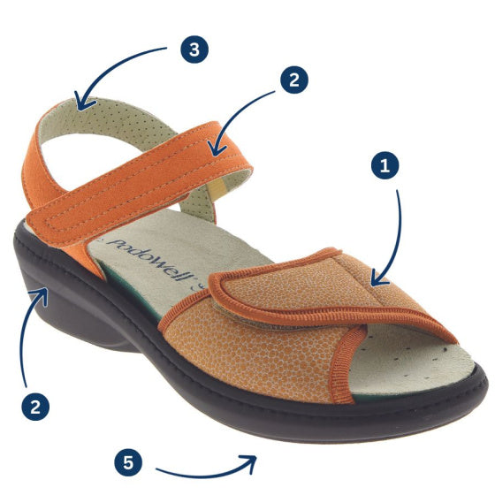 sandale orthopédique femme podowell orange