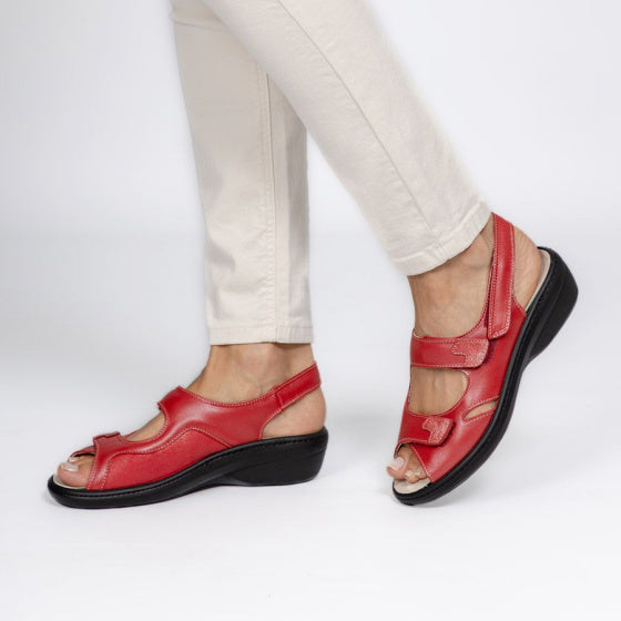 sandale orthopédique femme podowell rouge