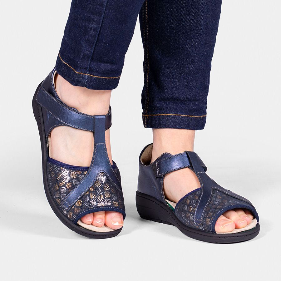 sandale orthopédique femme podowel bleu