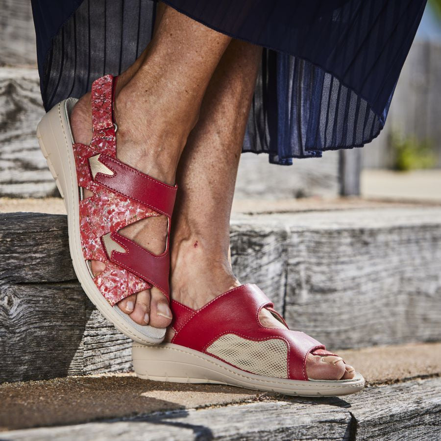 sandale orthopédique femme podowell rouge