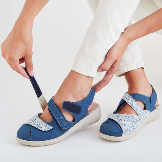 sandale orthopédique femme podowell bleu
